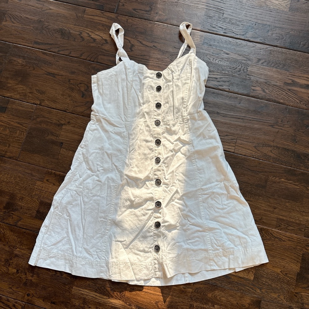 Madewell Ivory Button-Front Dress